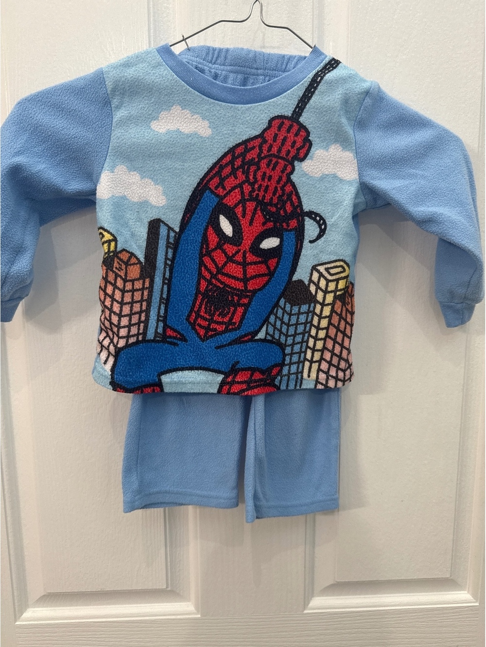 Marvel Spider-Man Toddler 2-Piece Pajama Set, Size 3T, Light Blue Fleece
